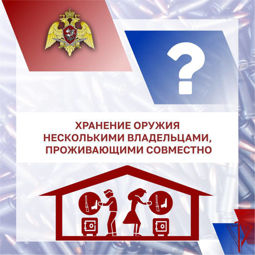 Росгвардия напоминает правила хранения оружия несколькими владельцами, совместно проживающими в одном жилом помещении