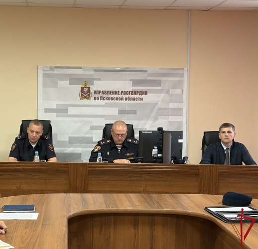 В Управлении Росгвардии по Псковской области обсудили вопросы обеспечения безопасности в период подготовки и проведения Единого дня голосования
